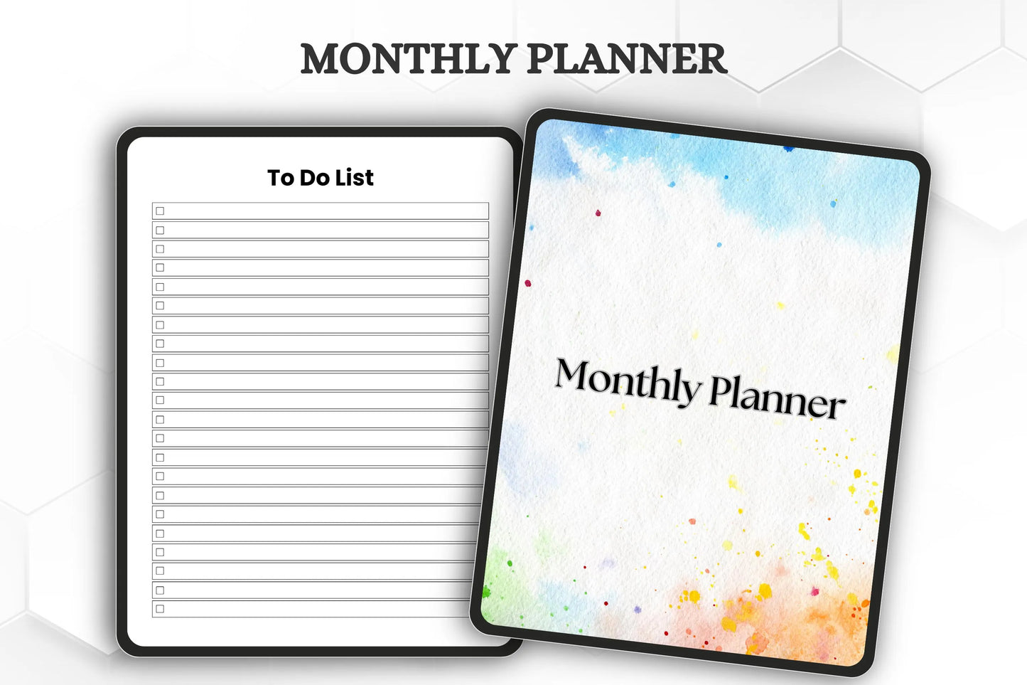 Editable Printable Monthly Planner Bundle | Undated Digital Planner | Productivity Organizer Template for Easy Planning