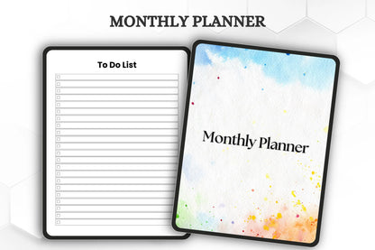 Editable Printable Monthly Planner Bundle | Undated Digital Planner | Productivity Organizer Template for Easy Planning