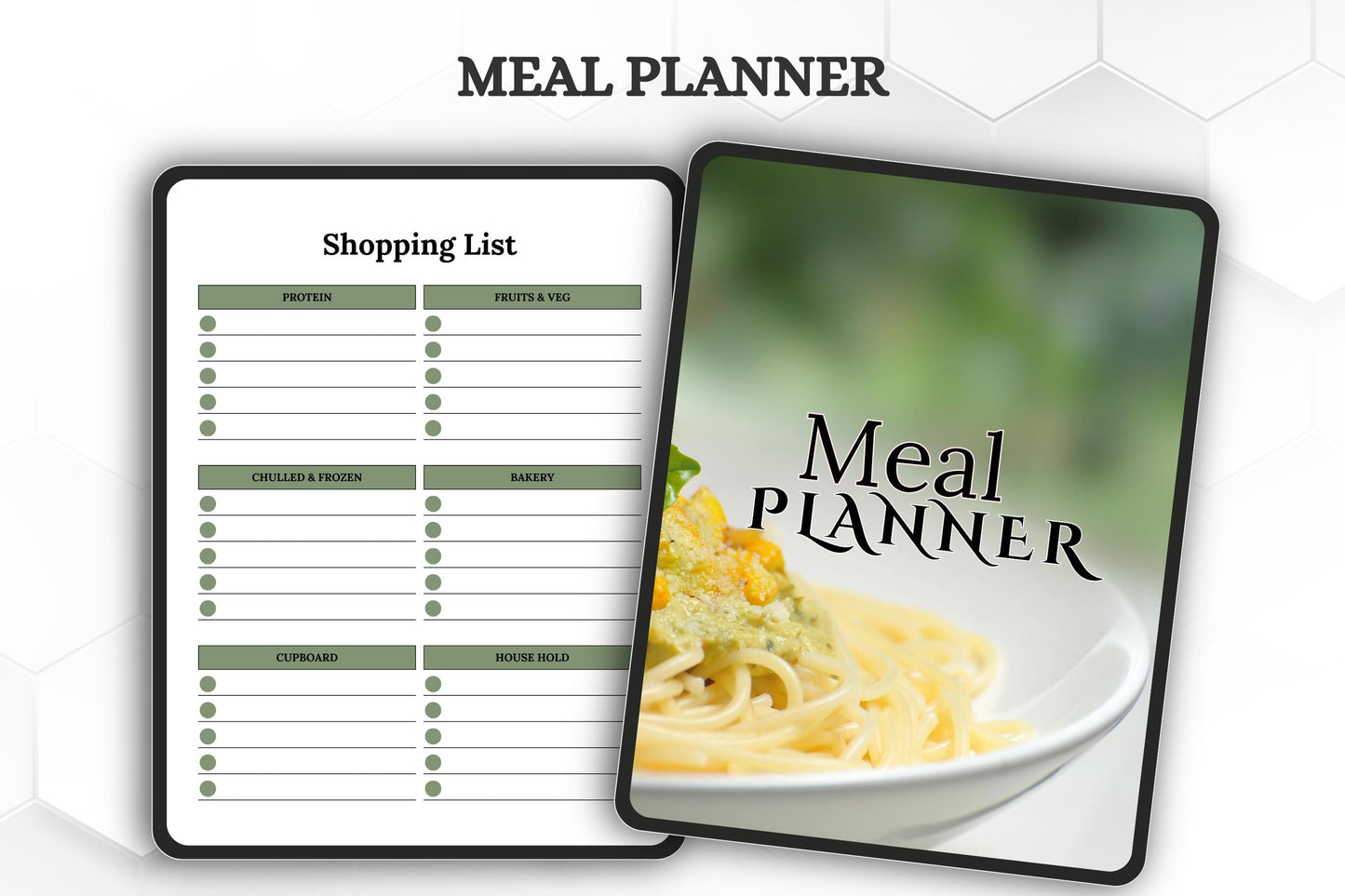 Editable Printable Meal Planner Bundle | Weekly Menu & Grocery List | Digital Meal Planning Organizer Template