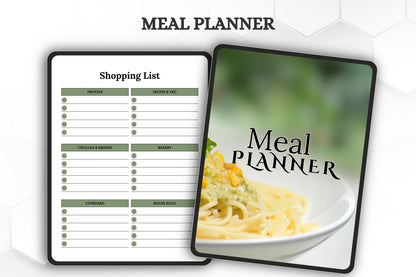 Editable Printable Meal Planner Bundle | Weekly Menu & Grocery List | Digital Meal Planning Organizer Template