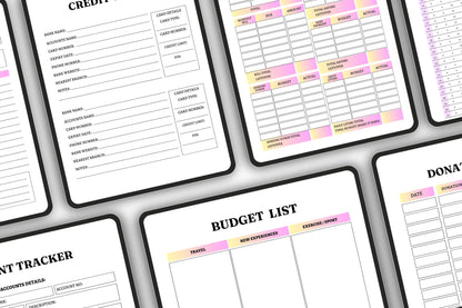 Budget Planner Bundle | Printable & Editable Finance Tracker | Monthly Expense Organizer Savings Planner Template