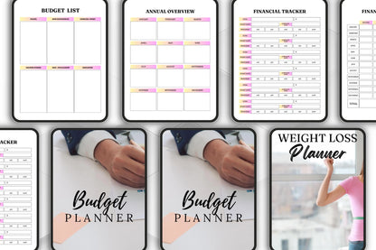 Budget Planner Bundle | Printable & Editable Finance Tracker | Monthly Expense Organizer Savings Planner Template