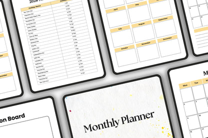 Editable Printable Monthly Planner Bundle | Undated Digital Planner | Productivity Organizer Template for Easy Planning