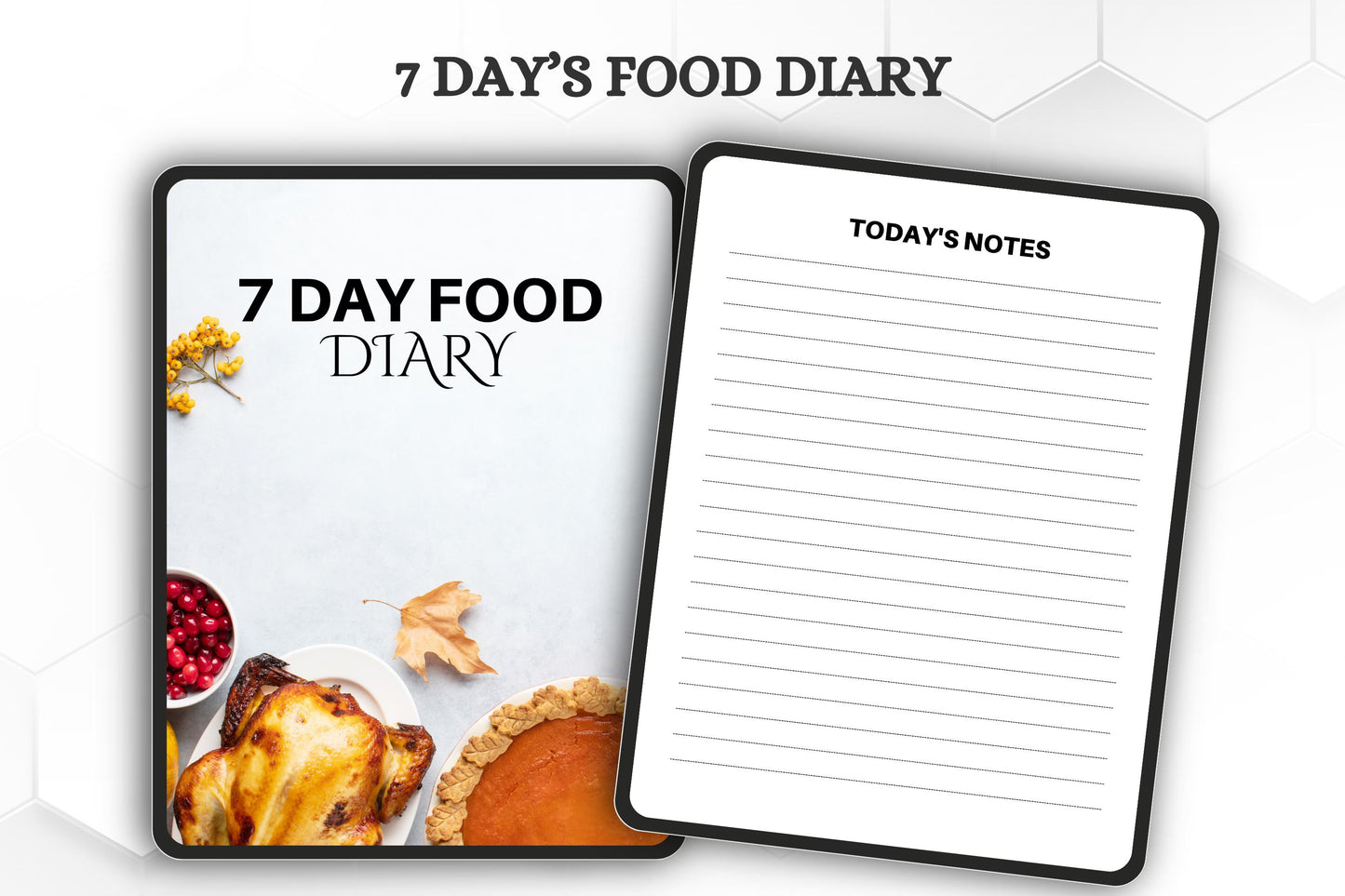 7 Day Food Diary: Printable Meal Planner (Editable PDF)