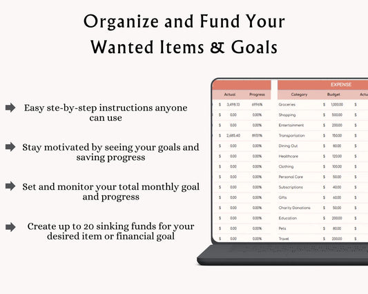 Annual Budget Tracker Spreadsheet | Google Sheets & Excel Finance Planner | Monthly Expense, Savings Tracker Template